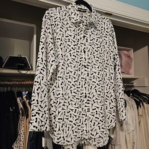 Karl Lagerfeld Monochrome Eiffel Tower Print Shirt